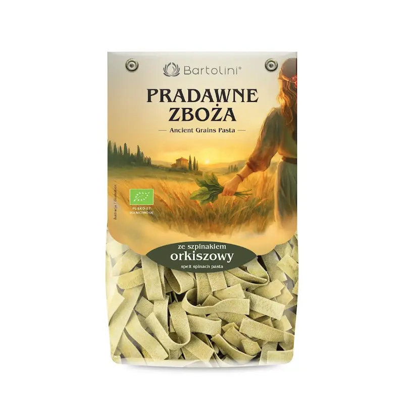 Makaron orkiszowy szpinakowy wstążki EKO pradawne zboża 250 g